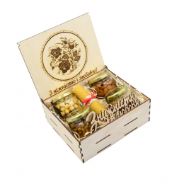 Подарунковий медовий набір Anvi honey "Горішок" (4 баночки)