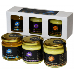 Подарунковий медовий набір №1"Anvi-honey", травневий мед, крем мед різнотрав'я, крем мед соняшниковий