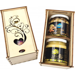 Подарунковий медовий набір Anvi honey  (Імбир з лимоном + Горіховий мікс)