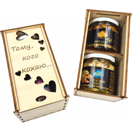 Подарунковий медовий набір Anvi honey  (Горіховий мікс+Мігдаль)