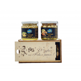 Подарунковий медовий набір Anvi honey  (Кедровий горіх + Горіховий мікс)