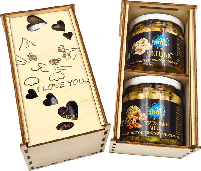 Подарунковий медовий набір Anvi honey  (Горіховий мікс + Кеш’ю)