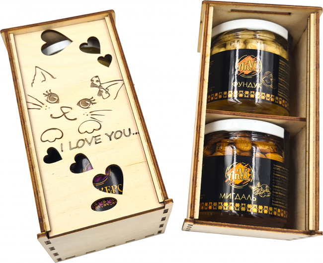 Подарунковий медовий набір Anvi honey  (Фундук+Мигдаль)